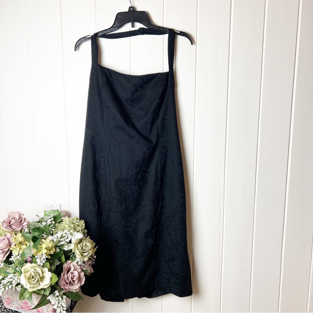Ralph Lauren Black Brocade Halter Dress- plus size 16